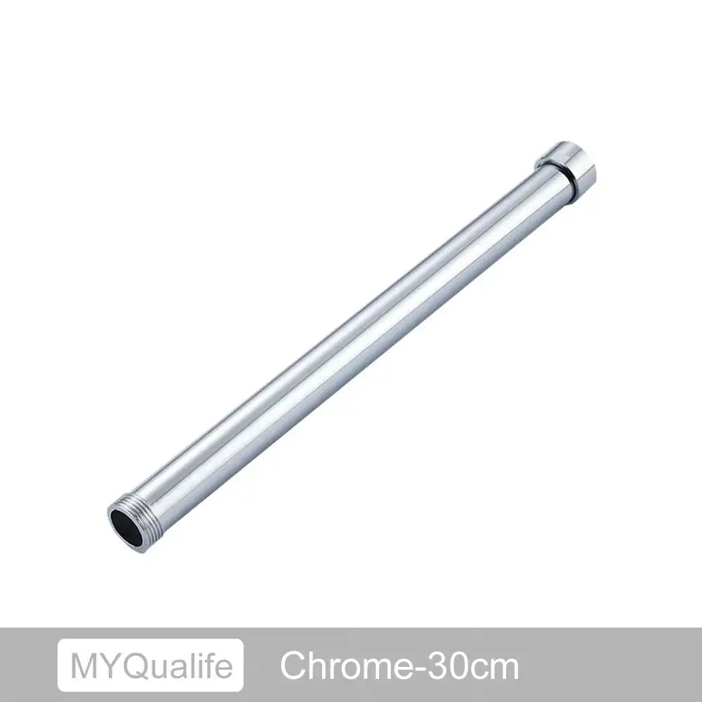 Matte black brass bathroom extension tube with chrome finish 30cm shower arm and threaded ends for heightening decorbites brass black
