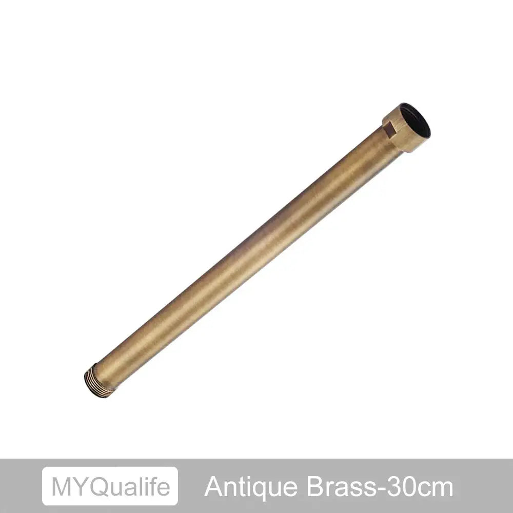 Antique matte black brass bathroom extension tube 30cm long with threaded ends for decorbites brass black faucet