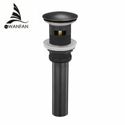 Matte black brass vessel sink pop up drain with overflow by wanfan featuring a black matte finish decorbites brass black