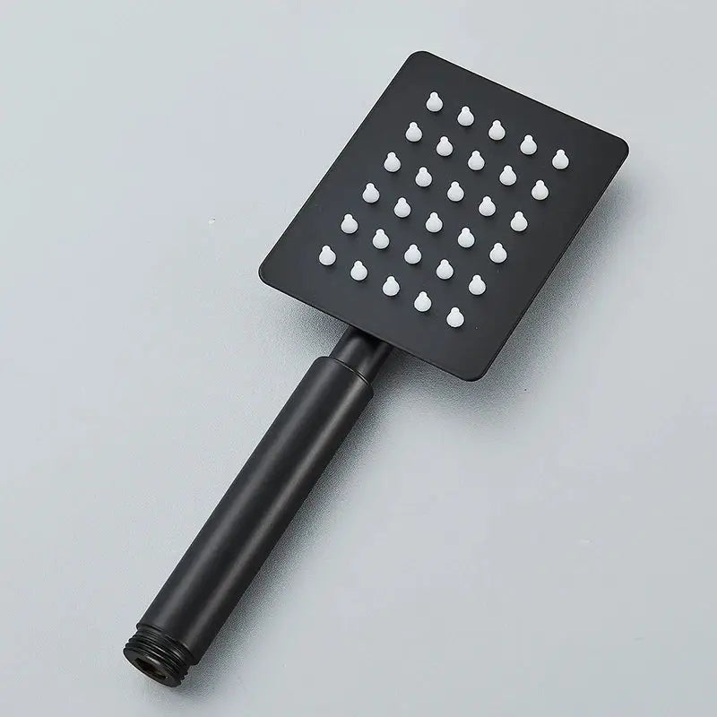 Matte black stainless steel shower head with white nozzle tips for handheld shower head bathroom use