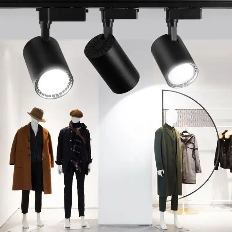 Matte black cob chandelier track ceiling spotlights with adjustable heads for modern living room lighting decorbites cob chandelier