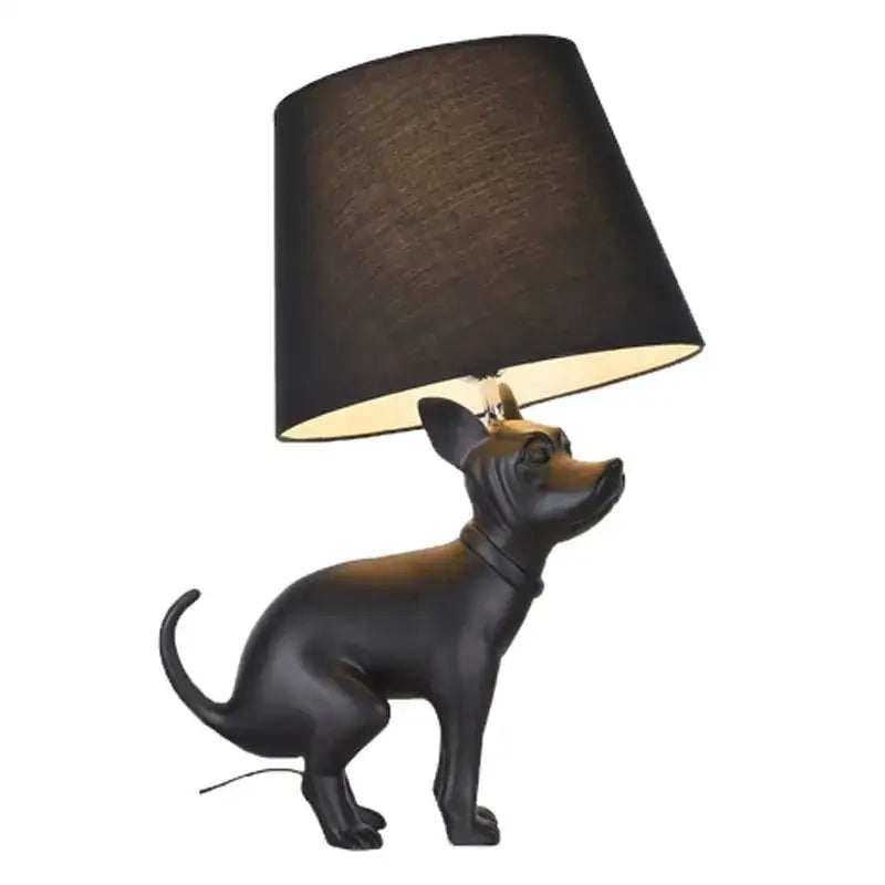 Matte black resin big dog led floor lamp with black fabric shade for living room decorbites big dog lighting