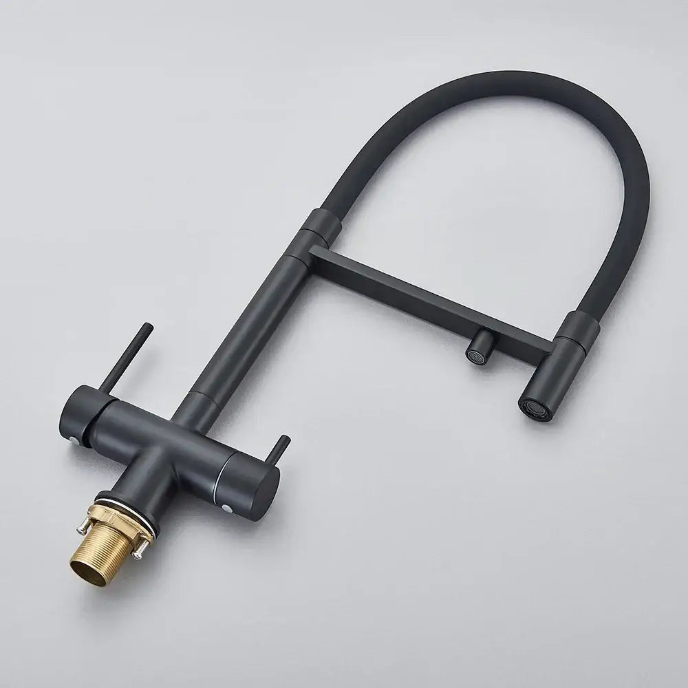 Matte black filtered kitchen faucet with pull down spout black filtered kitchen decorbites black filtered faucet with brass base