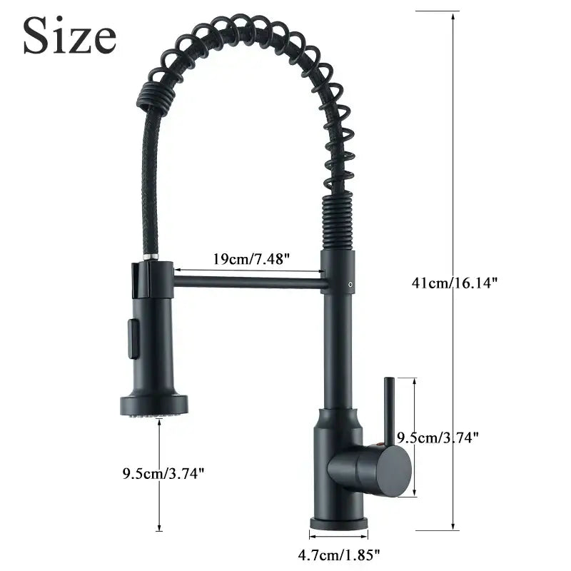 Matte black flexible kitchen faucet with pull down sprayer nozzle and coiled hose by decorbites black flexible