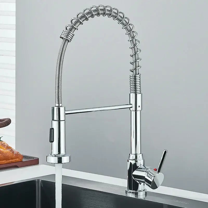 Chrome finished black flexible kitchen faucet with pull out spray head and sleek modern design for decorbites black flexible use