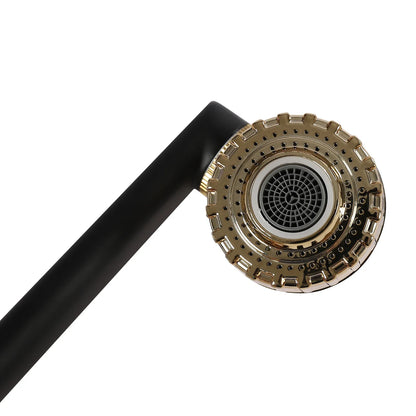 Matte Black & Gold Bathroom Faucet Dual Water Modes - United States