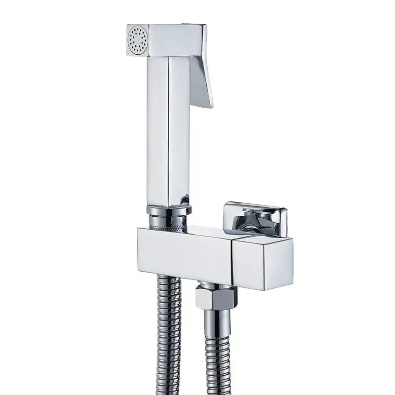 Chrome finished modern bidet faucet with sleek rectangular design and flexible hose for decorbites black bidet use