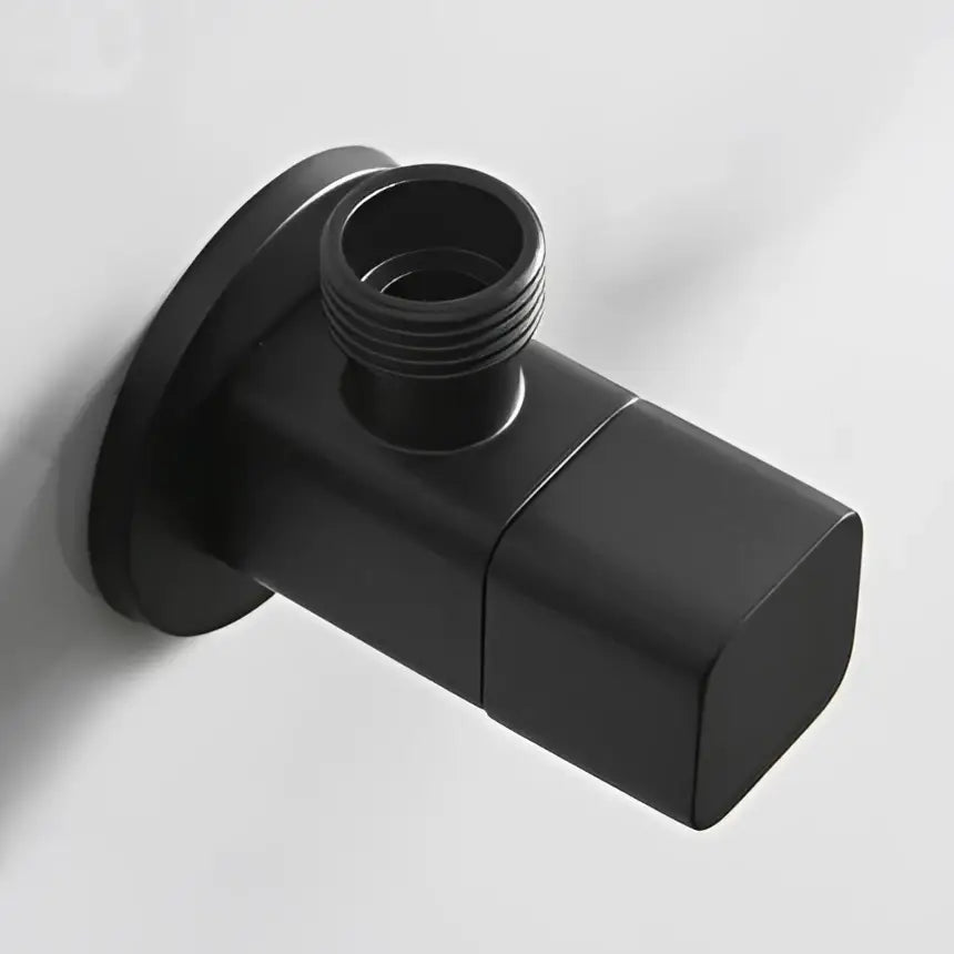 Matte black hexagonal filling valve faucet with square body and threaded connection for kitchen and bathroom use