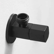 Matte black hexagonal filling valve faucet with angular matte finish and threaded connection for kitchen and bathroom use