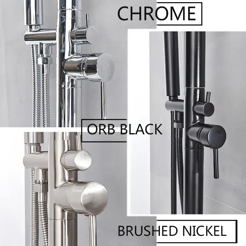 Matte black led rainfall outdoor shower set with handheld spray and matching chrome orb black and brushed nickel shower sets