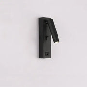 Matte black led wall light switch with usb port featuring a wall-mounted reading light with adjustable spotlight by decorbites led wall