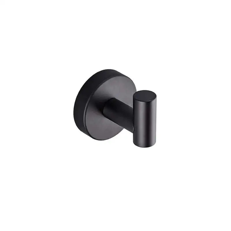 Black matte stainless steel wall-mounted hook with circular base for bathroom set decorbites black stainless steel