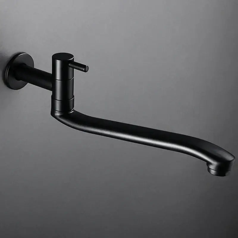 Matte black stainless steel kitchen faucet with swivel spout and sleek wall-mounted design decorbites black stainless