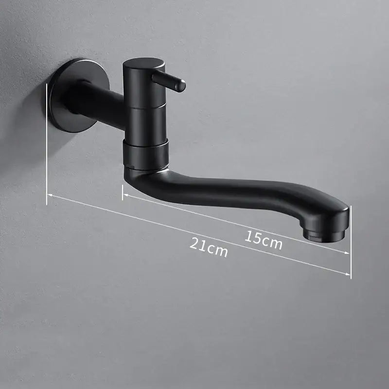 Matte black stainless steel kitchen faucet with swivel spout and curved design from decorbites black stainless