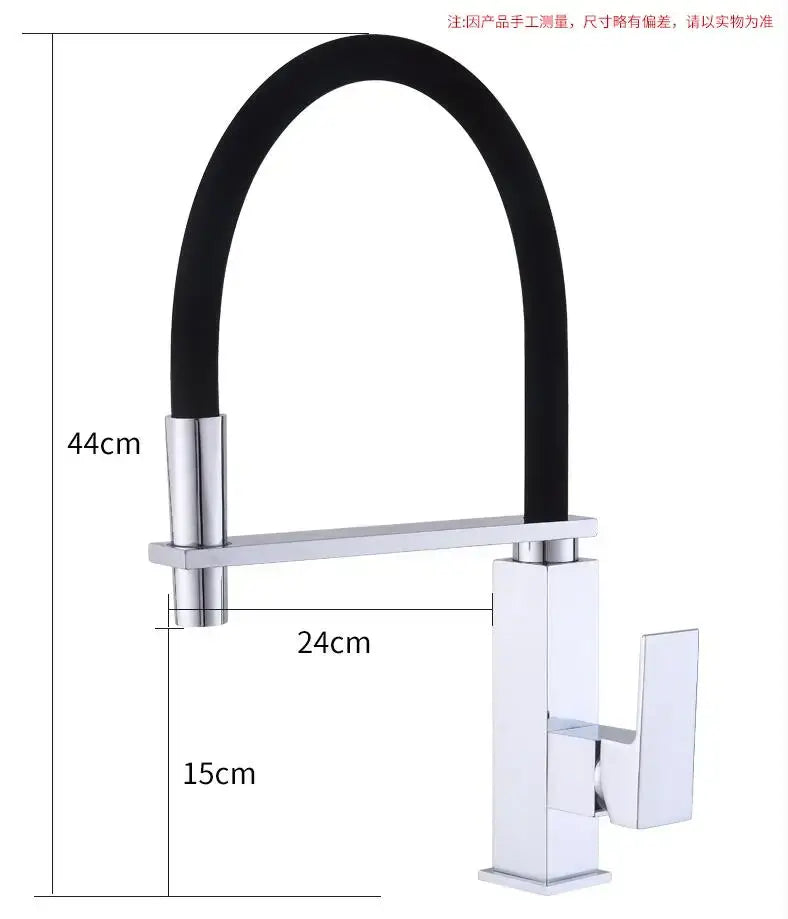 Matte black swivel kitchen faucet with chrome finish black flexible hose and minimalist rectangular design decorbites black swivel