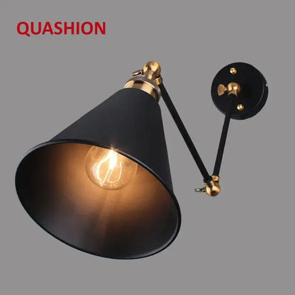 Matte black umbrella wall lights with brass accents featuring an adjustable black umbrella lampshade for living room decorbites