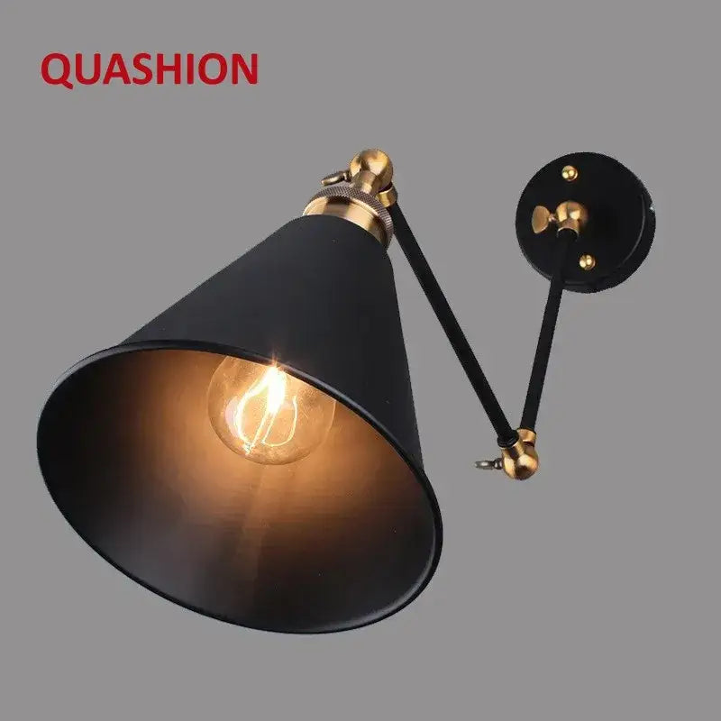 Matte black umbrella wall lights with brass accents featuring an adjustable black umbrella lampshade for living room decorbites