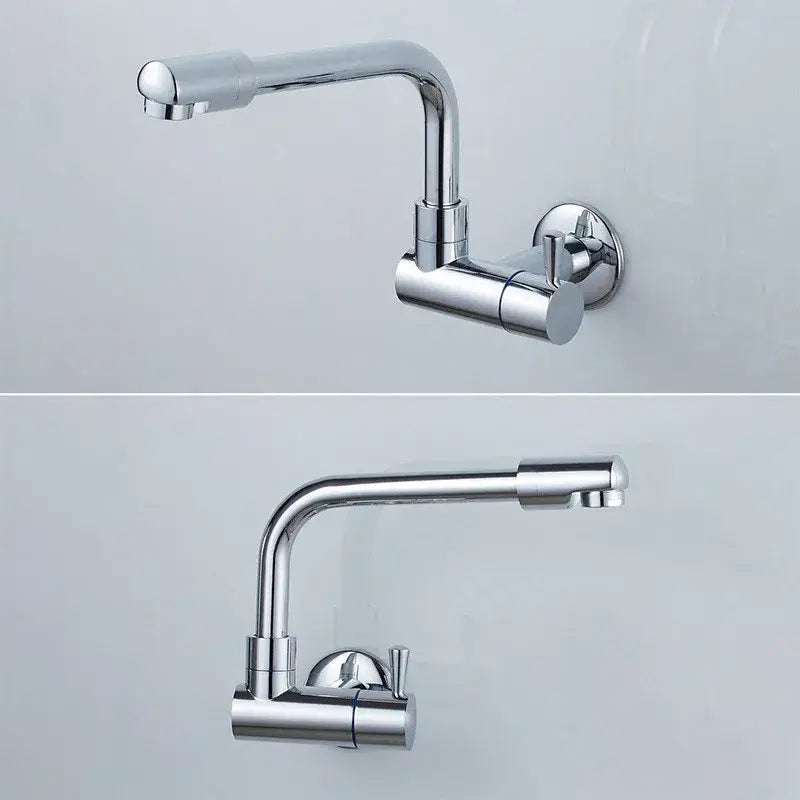 Chrome-finished wall-mounted kitchen faucet with sleek curved spout and adjustable handle for decorbites black kitchen faucet