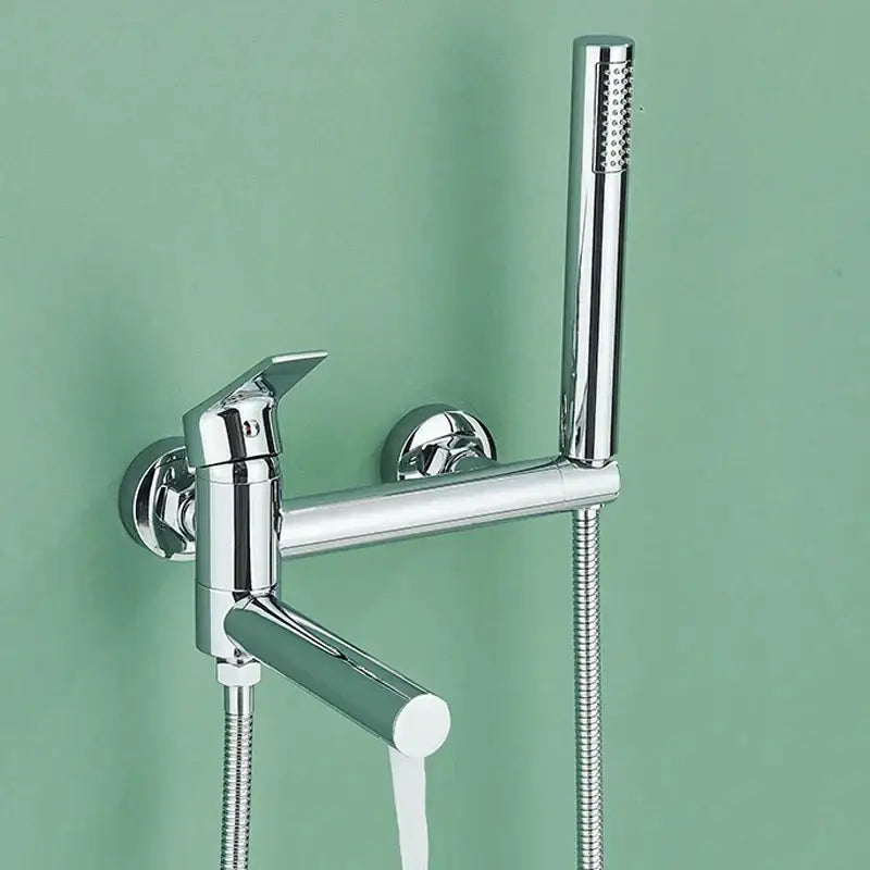 Chrome finished wall mounted shower faucet with handheld spray in decorbites black wall mounted waterfall bathtub faucet design