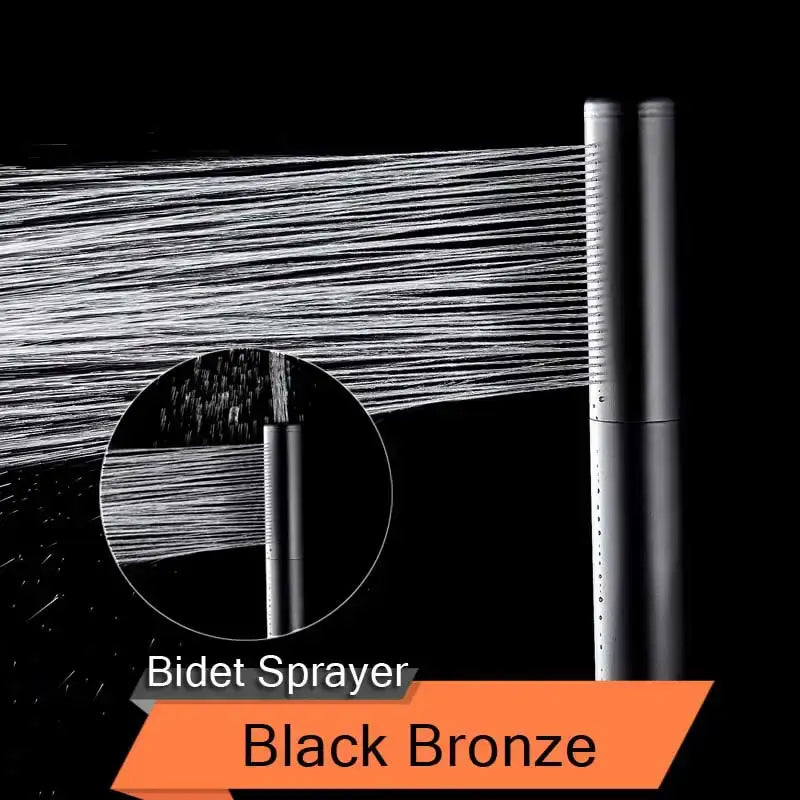 Black bronze bidet sprayer with adjustable spray patterns in matte black waterfall led faucet set decorbites black waterfall
