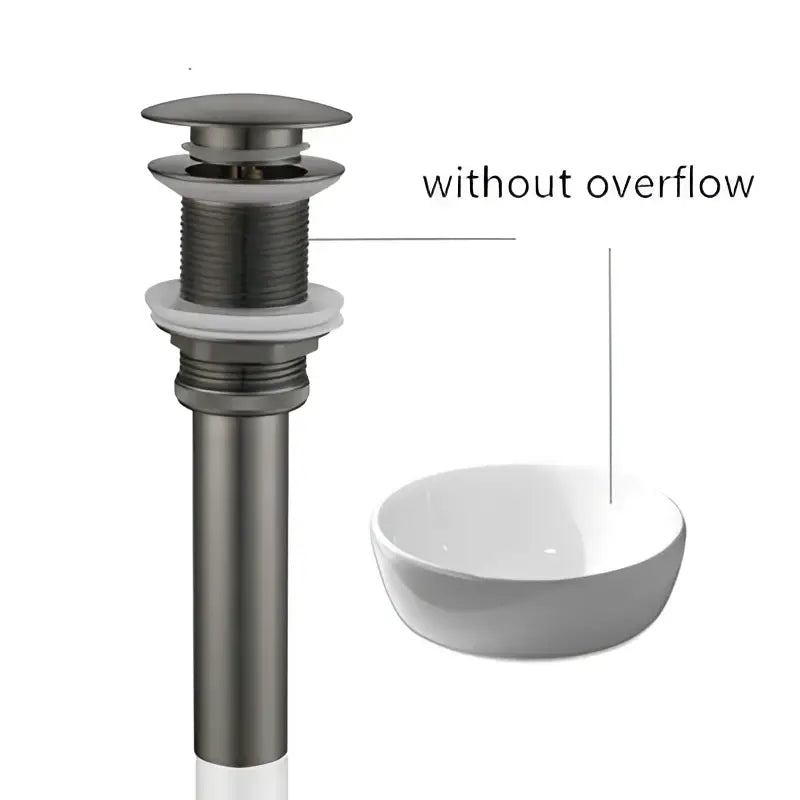 Matte black metal sink drain with sleek cylindrical design and threaded body for brushed gold drain assembly kit bathroom use