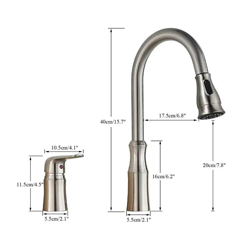 Matte brass black kitchen faucet with pull out spray head and stainless steel curved spout for brass black kitchen decorbites