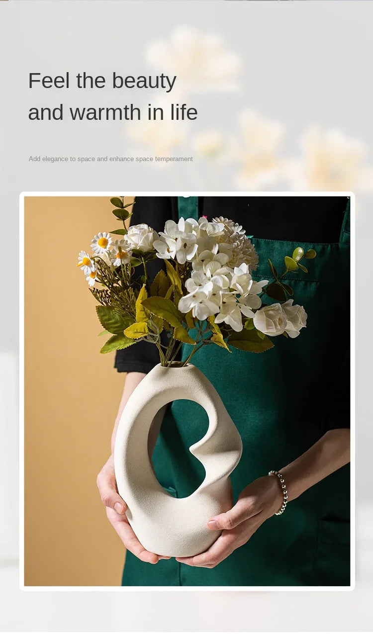 Matte Ceramic Vase Set 2 Modern Home Decor