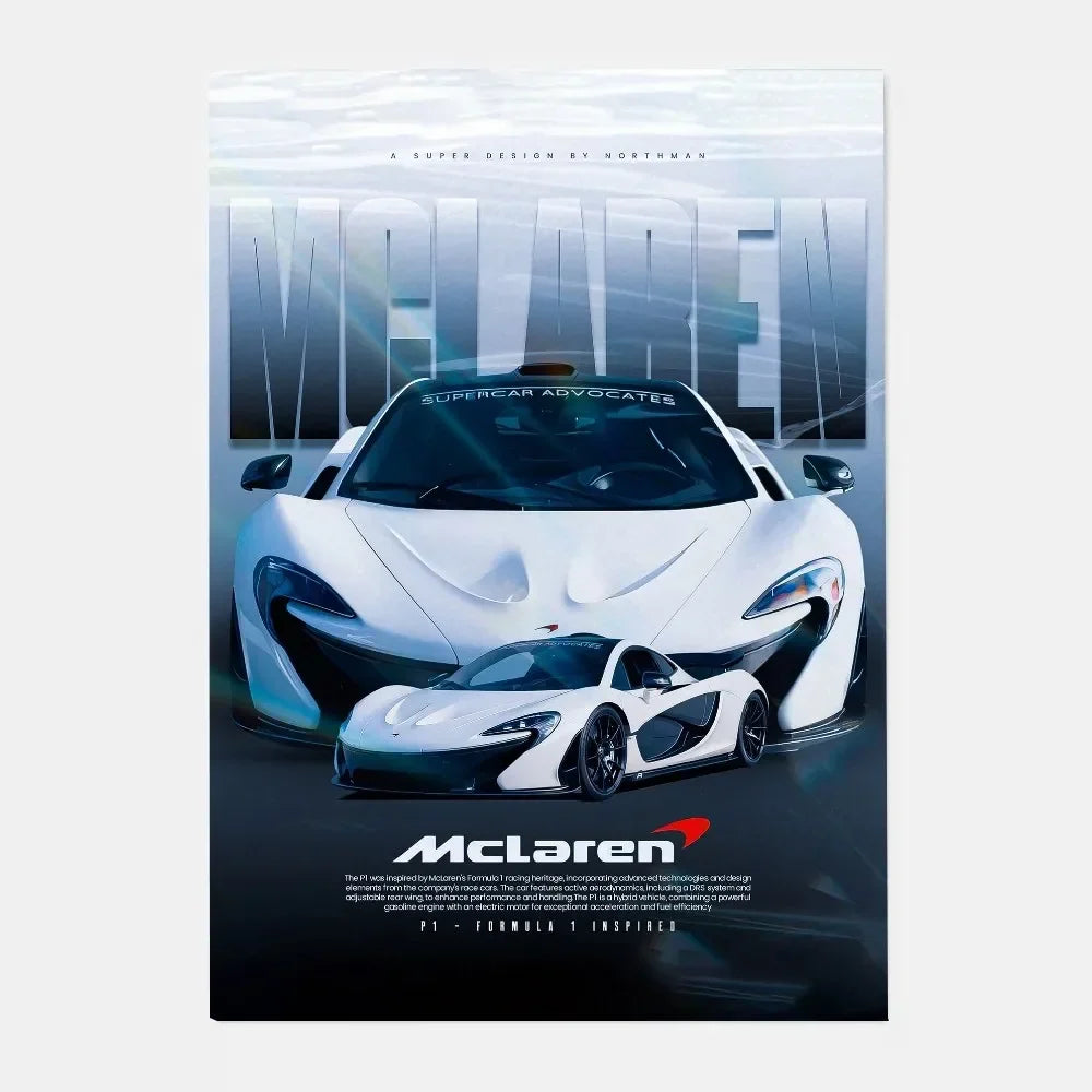 Mclaren P1 GTR Luxury Poster for Home Decor - z14 / 40X50cmNoframe - Posters