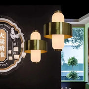 Medieval gold glass brass pendant light with frosted glass shades for dining room kitchen decorbites glass brass pendant