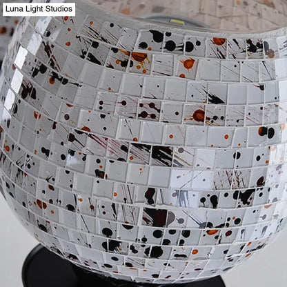 Mediterranean Arched Stained Glass Pendant Chandelier - 4/6/9 Lights, Black Finish