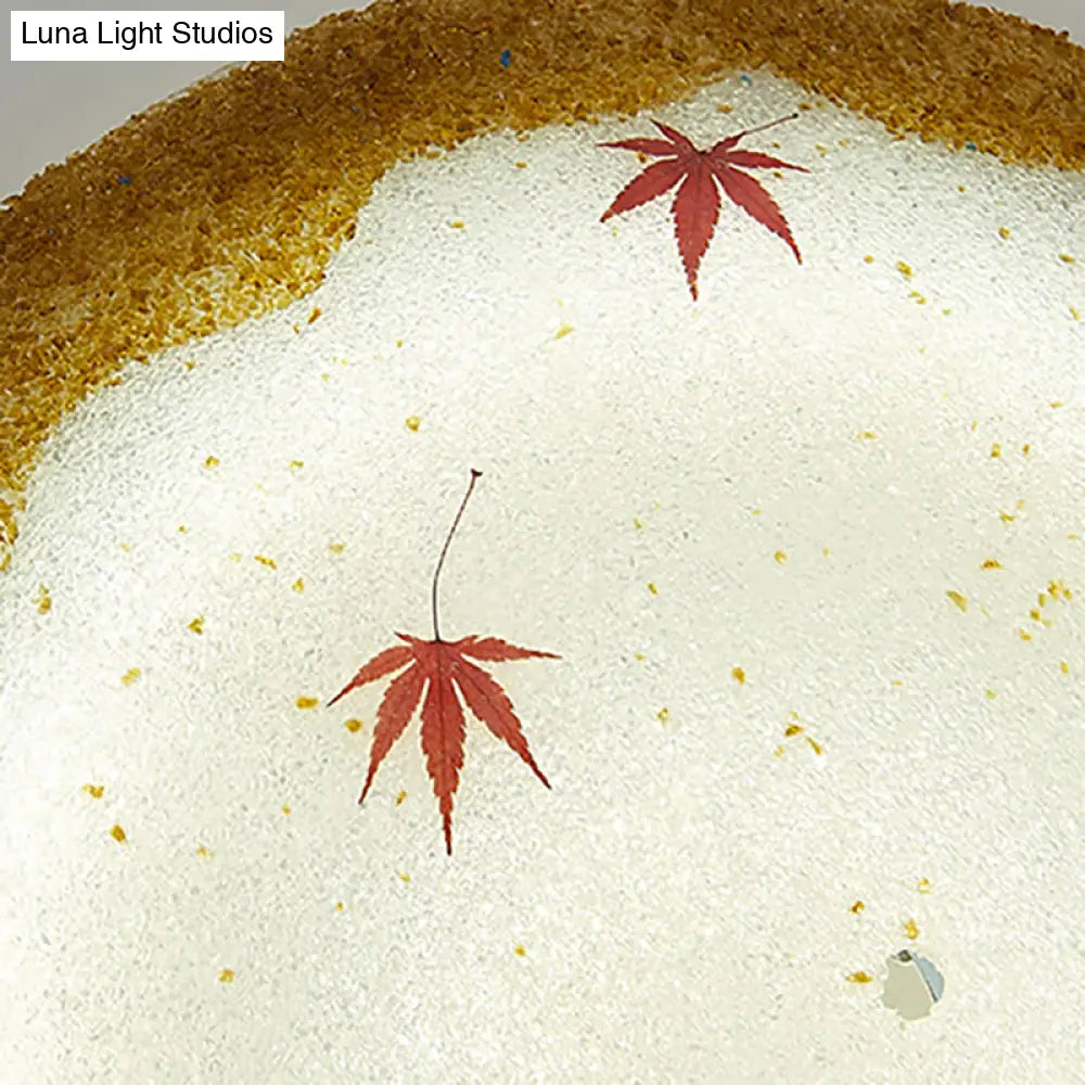 DecorBites™ DecorBites™ Mediterranean Beach Flush Ceiling Light - Yellow/Blue Stained Glass Lamp