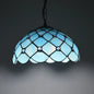 Mediterranean Blue Glass Jewel Hanging Light Fixture - 1-Light Pendant for Kitchen Island