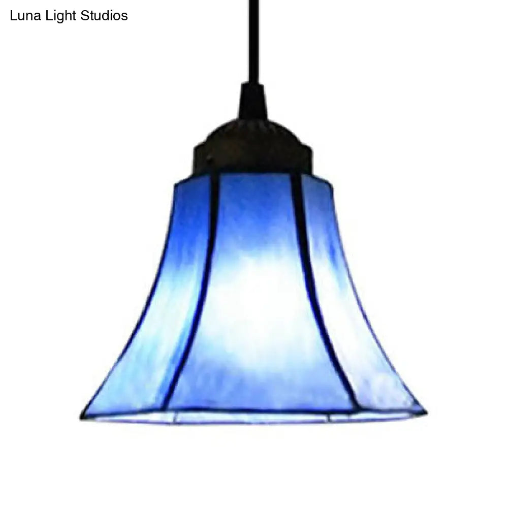 Mediterranean Blue Glass Mini Pendant Light for Dining Room - Stylish Suspension Lighting