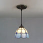 Mediterranean Blue Handcrafted Art Glass Pendant Lamp with Dome Down Lighting