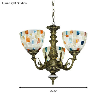 Mediterranean Shell Mosaic Pendant Chandelier - White with 5/9/11 Lights