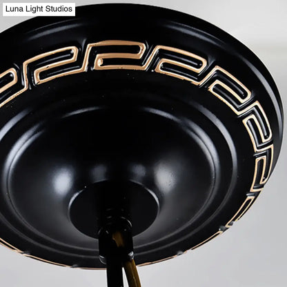 Mediterranean Stained Glass Chandelier with 4/6/9 Hanging Lights