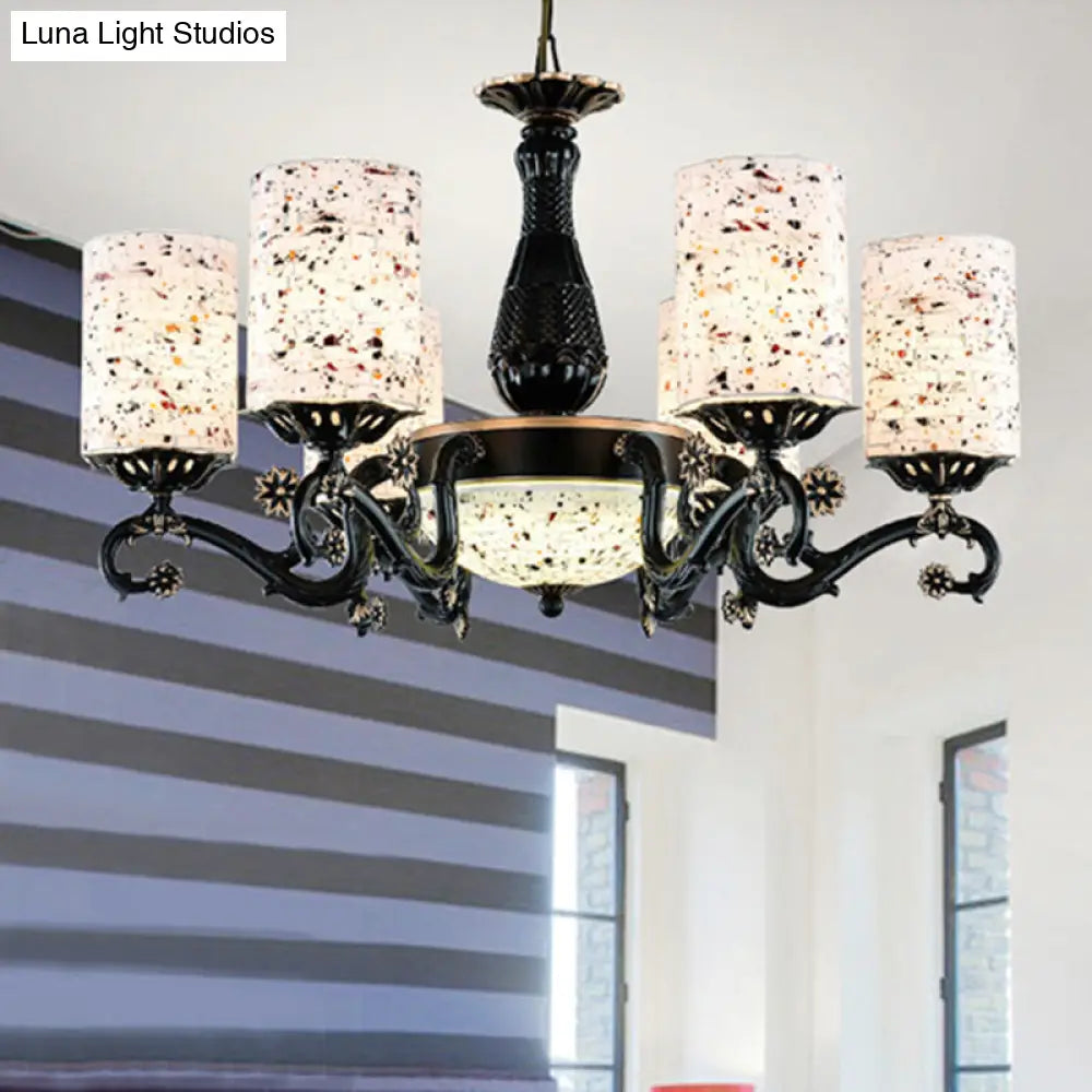 Mediterranean Stained Glass Chandelier with 4/6/9 Hanging Lights