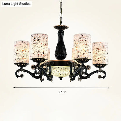 Mediterranean Stained Glass Chandelier with 4/6/9 Hanging Lights