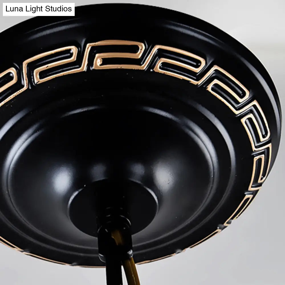 Mediterranean Stained Glass Chandelier with 4/6/9 Hanging Lights