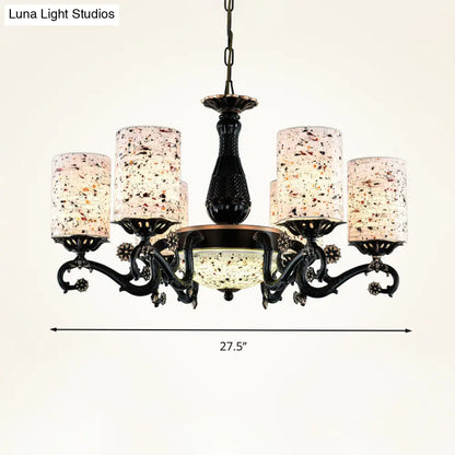Mediterranean Stained Glass Chandelier with 4/6/9 Hanging Lights