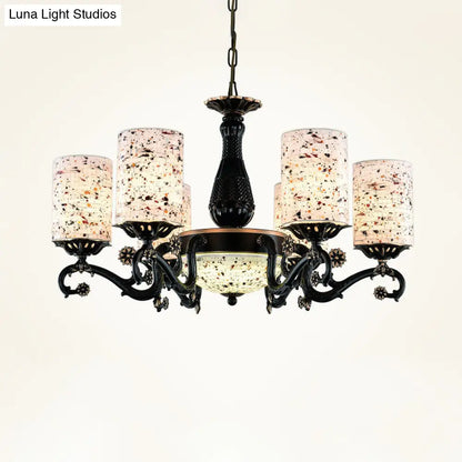 Mediterranean Stained Glass Chandelier with 4/6/9 Hanging Lights