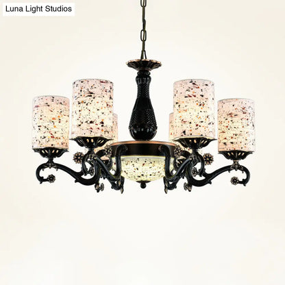 Mediterranean Stained Glass Chandelier with 4/6/9 Hanging Lights