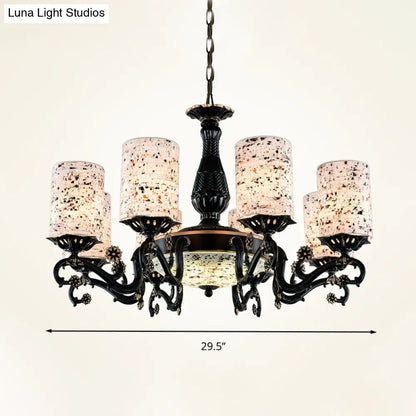 Mediterranean Stained Glass Chandelier with 4/6/9 Hanging Lights