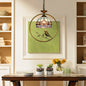 Mediterranean Style Dome Pendant Ceiling Light - 1 Head Stainless Glass Hanging Lamp with Brass Ring