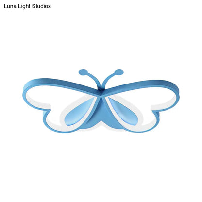 DecorBites™ DecorBites™ Metal and Acrylic Butterfly LED Flushmount Lamp for Children's Room in Blue/Pink