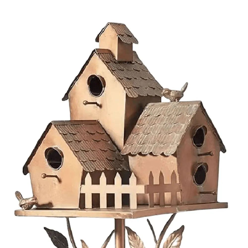 Metal Birdhouse Garden Stakes for Outdoor Decor