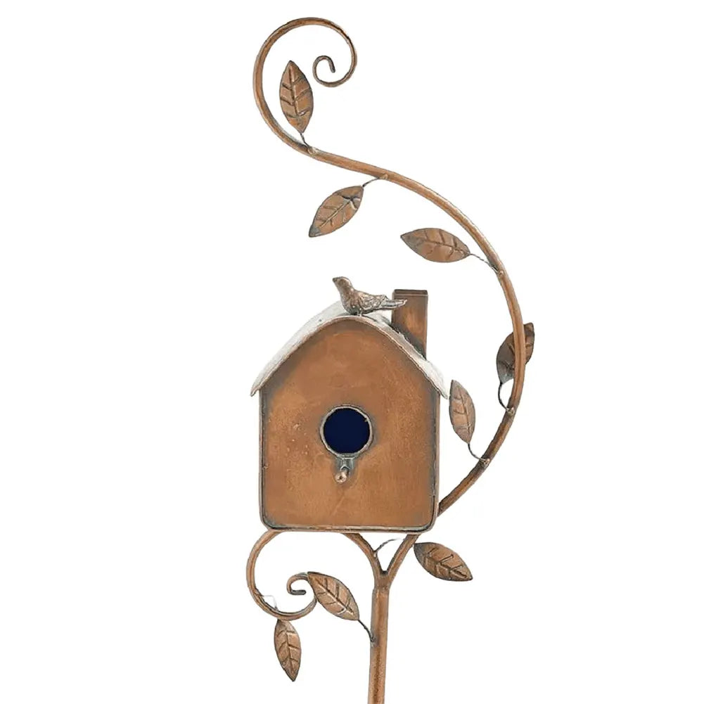 Metal Birdhouse Garden Stakes for Outdoor Decor - B / United States