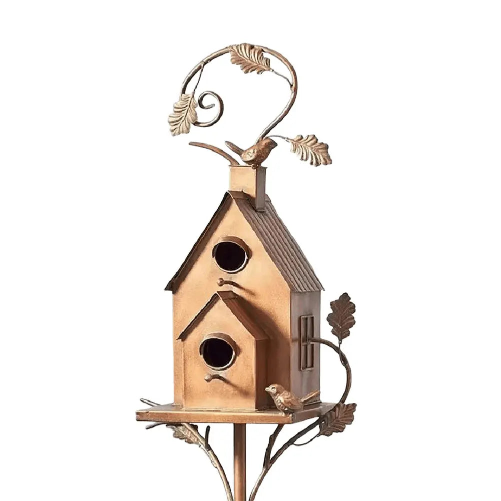 Metal Birdhouse Garden Stakes for Outdoor Decor - C / United States