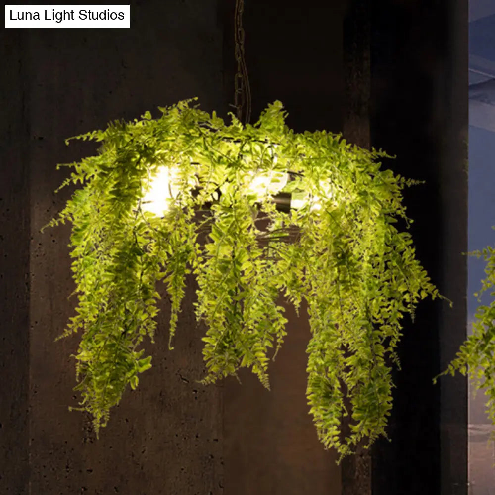 Metal Black Chandelier with Wire Guard - Industrial Pendant Light for Restaurants