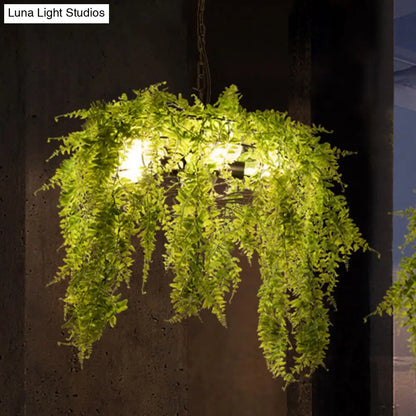 Metal Black Chandelier with Wire Guard - Industrial Pendant Light for Restaurants